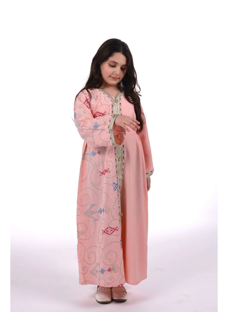 AL BENT AL SHARQIEH pink Mom & Daughter Embroidred jalabiya dress for Women | Best Price UAE